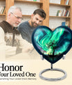 Heart-shaped Northern Lights urn