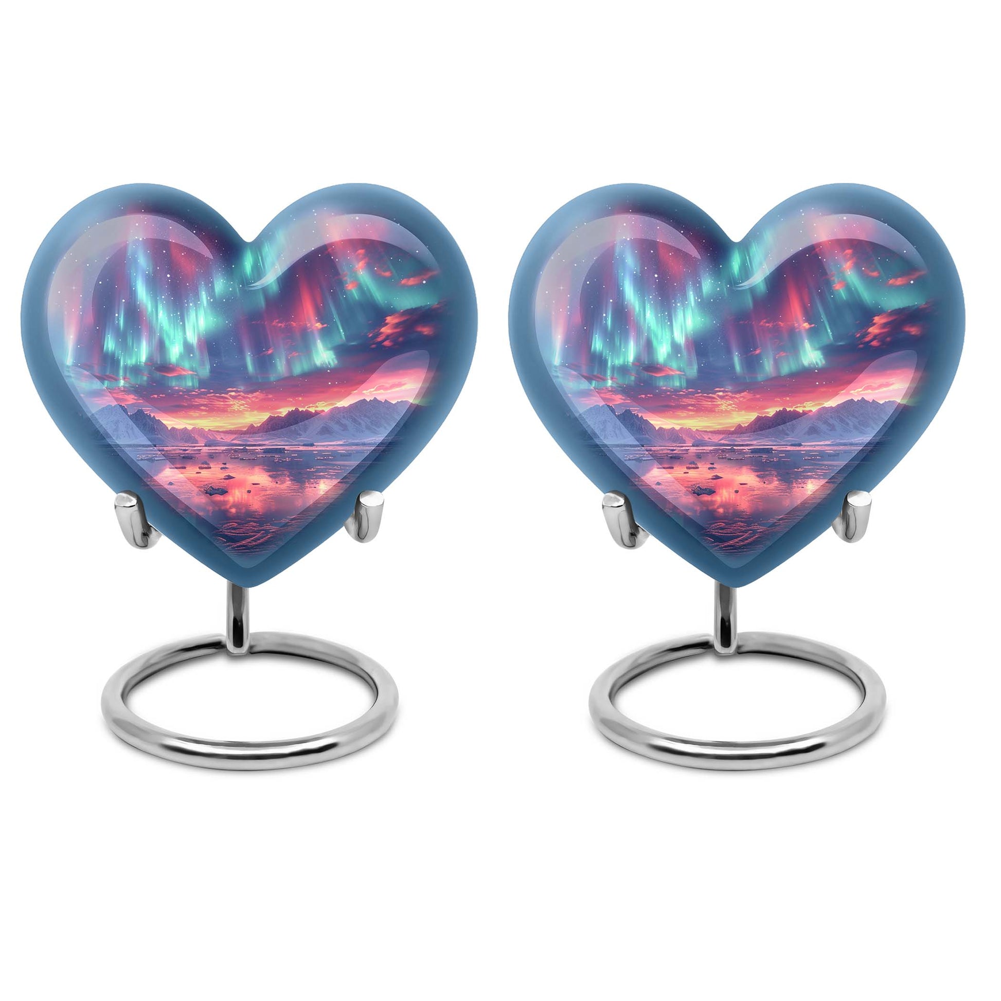 Heart-shaped Northern Lights Urn 