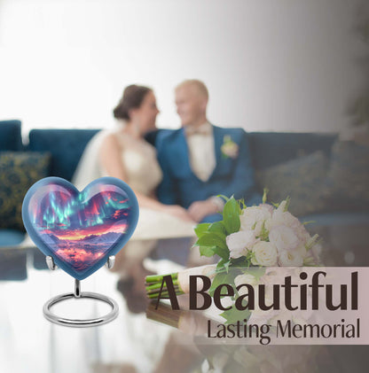 Heart-shaped Northern Lights Urn 