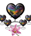 Purple Meadow, Heart-shaped Northern Lights Urn, 
