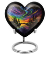 Purple Meadow, Heart-shaped Northern Lights Urn, 