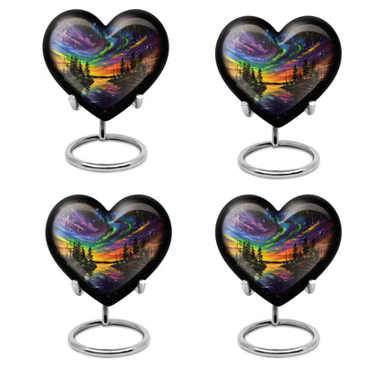 Purple Meadow, Heart-shaped Northern Lights Urn, 