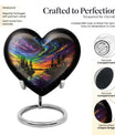 Purple Meadow, Heart-shaped Northern Lights Urn, 
