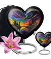 Purple Meadow, Heart-shaped Northern Lights Urn, 