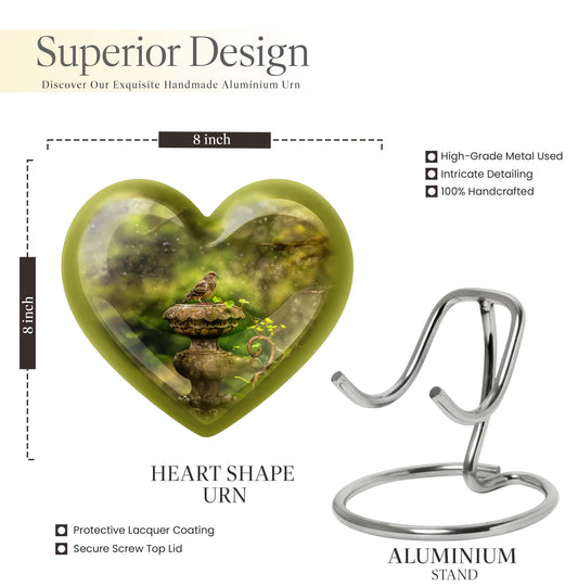 dove Urn in Heart Design