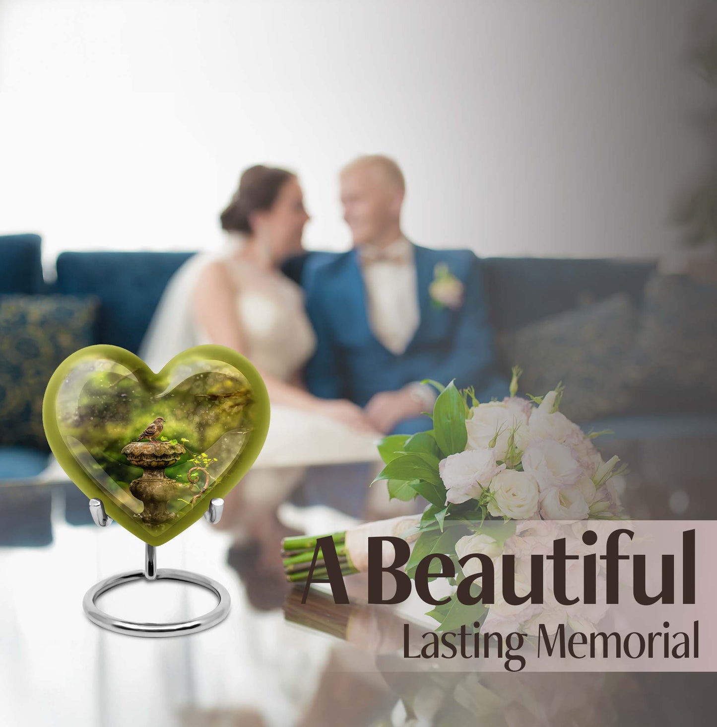 dove Urn in Heart Design