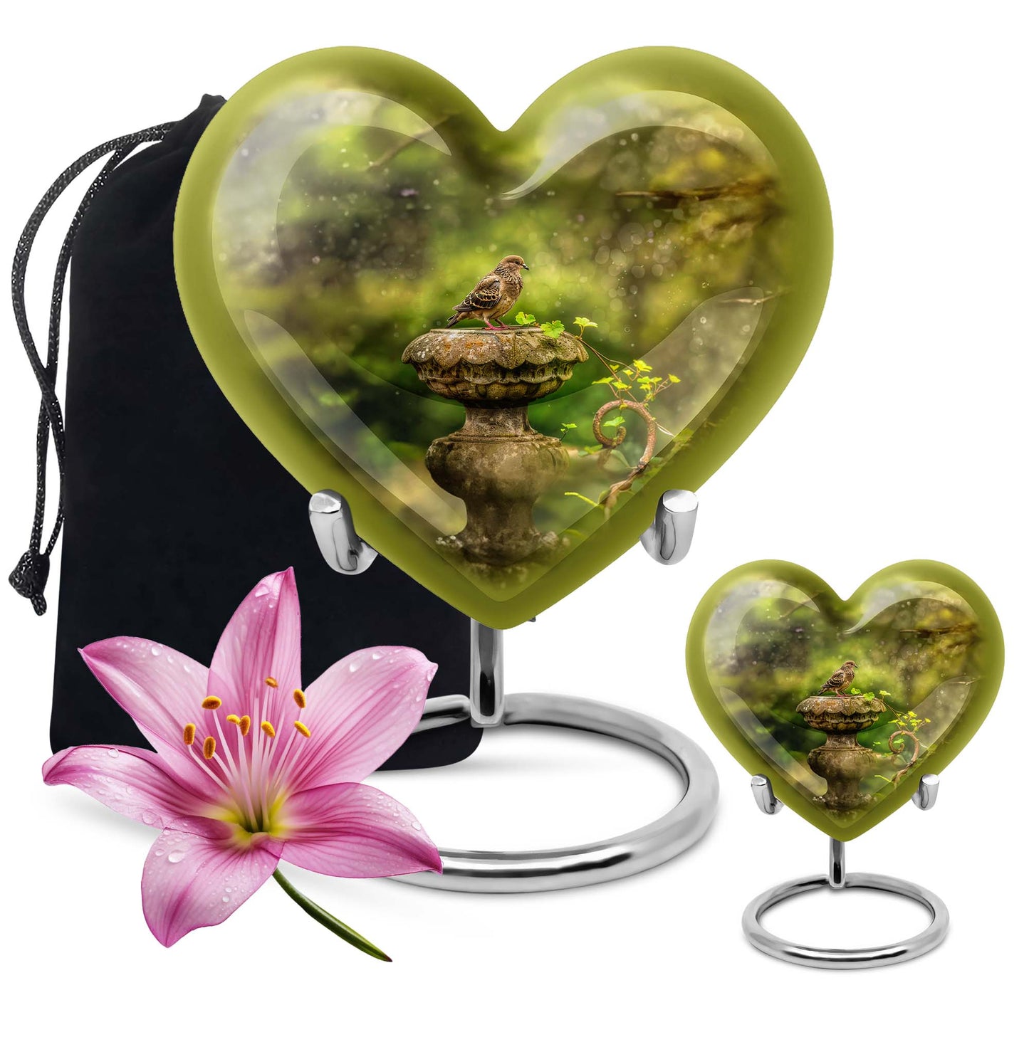 dove Urn in Heart Design