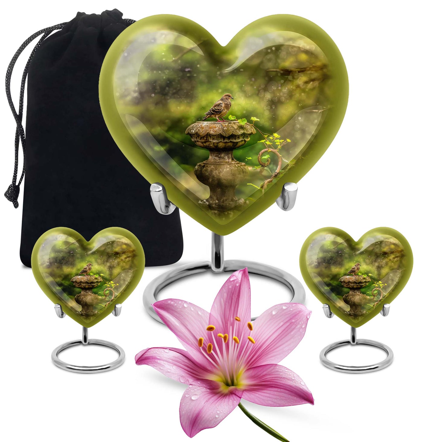 dove Urn in Heart Design
