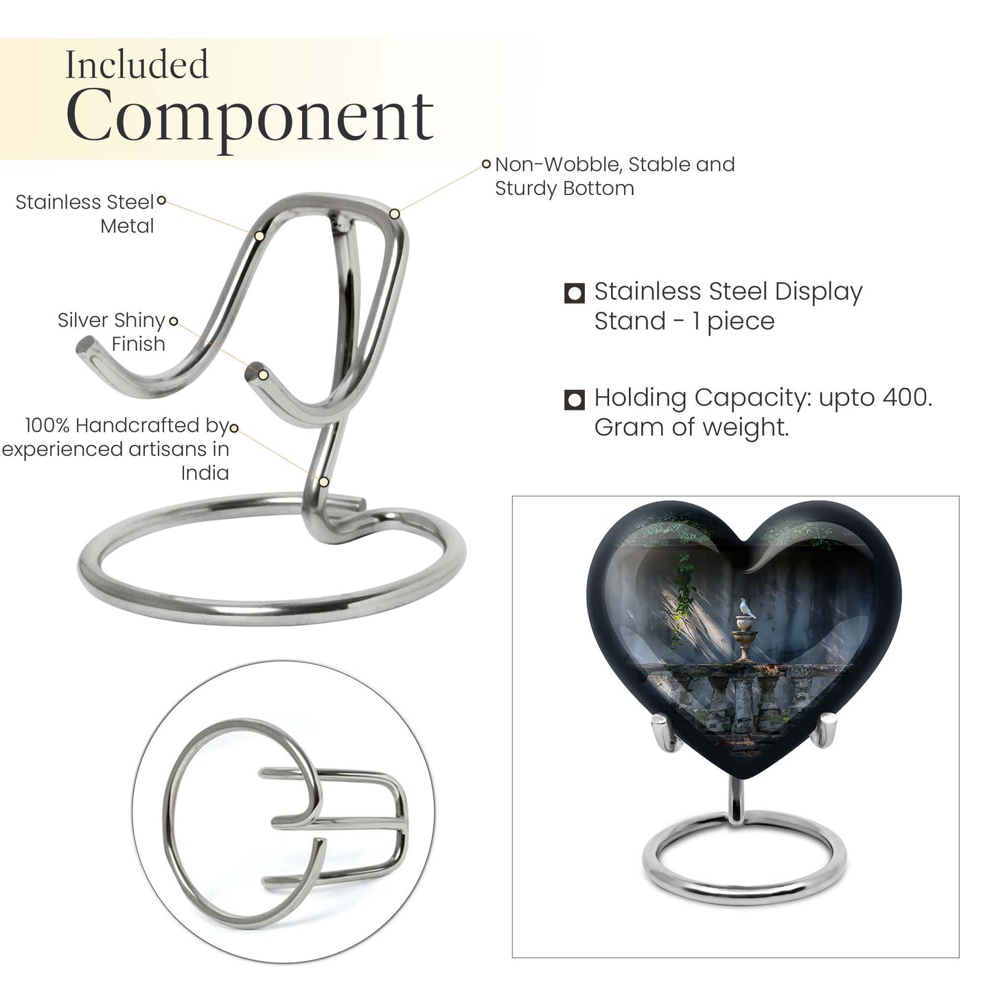 Large heart-shaped Dove Urn, purple meadow themed Aluminium Memorial Urn for ashes with customization