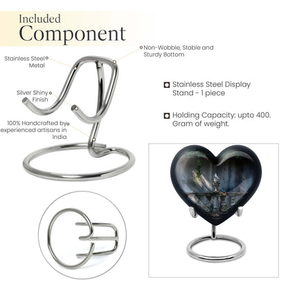 Large heart-shaped Dove Urn, purple meadow themed Aluminium Memorial Urn for ashes with customization