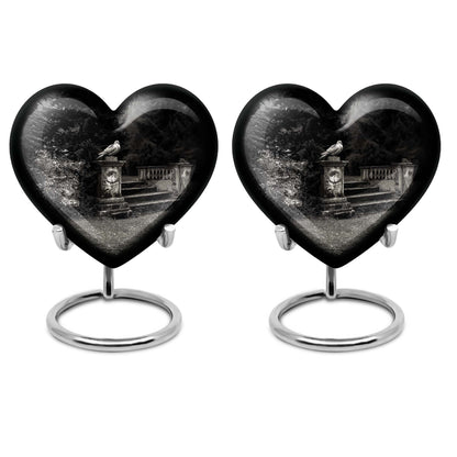 10-inch heart urn, elegant dove urn