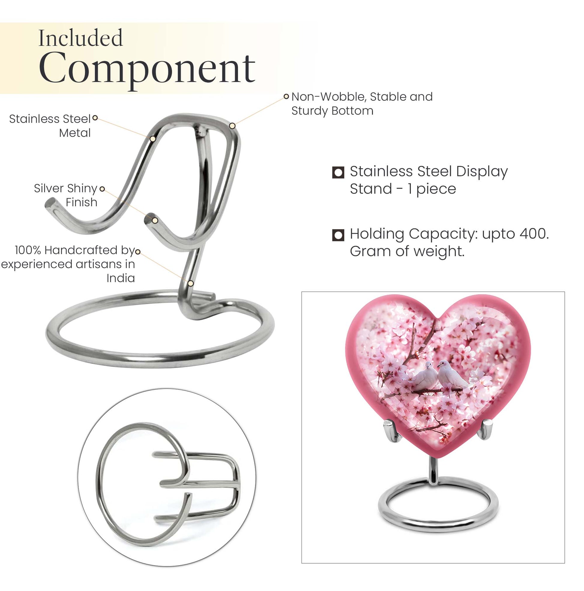 Dove Urn, a heart-designed