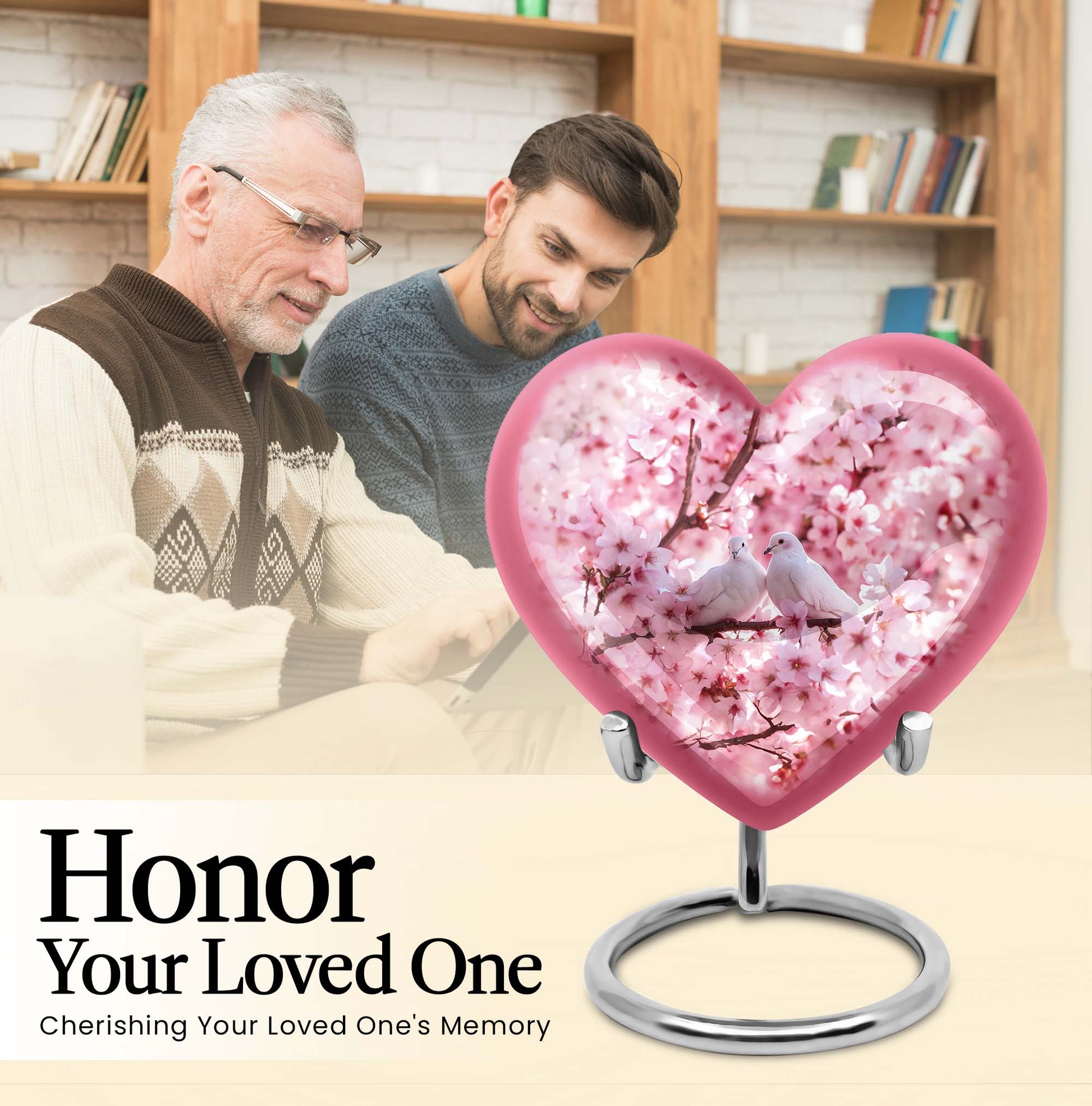 Dove Urn, a heart-designed