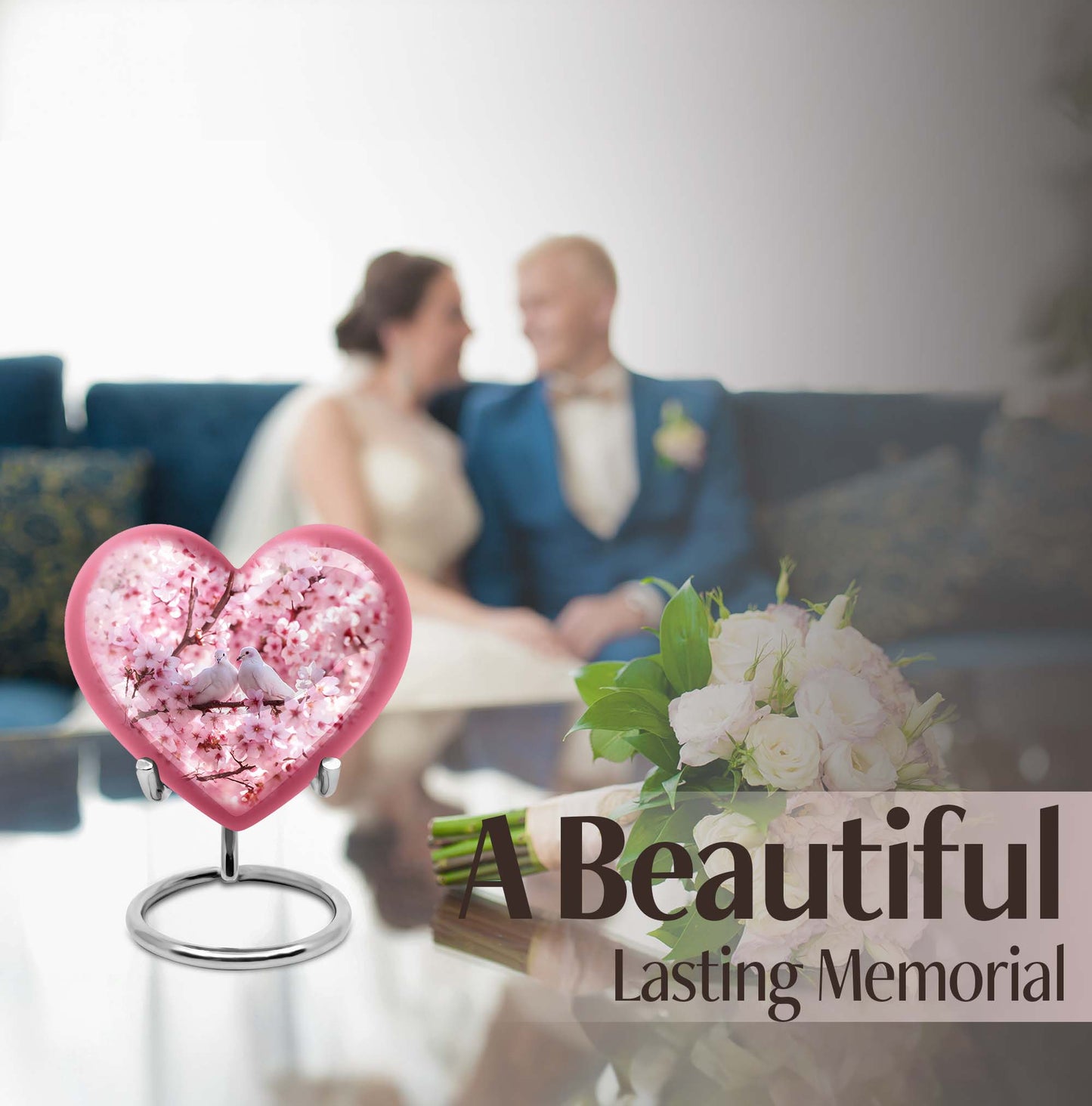 Dove Urn, a heart-designed
