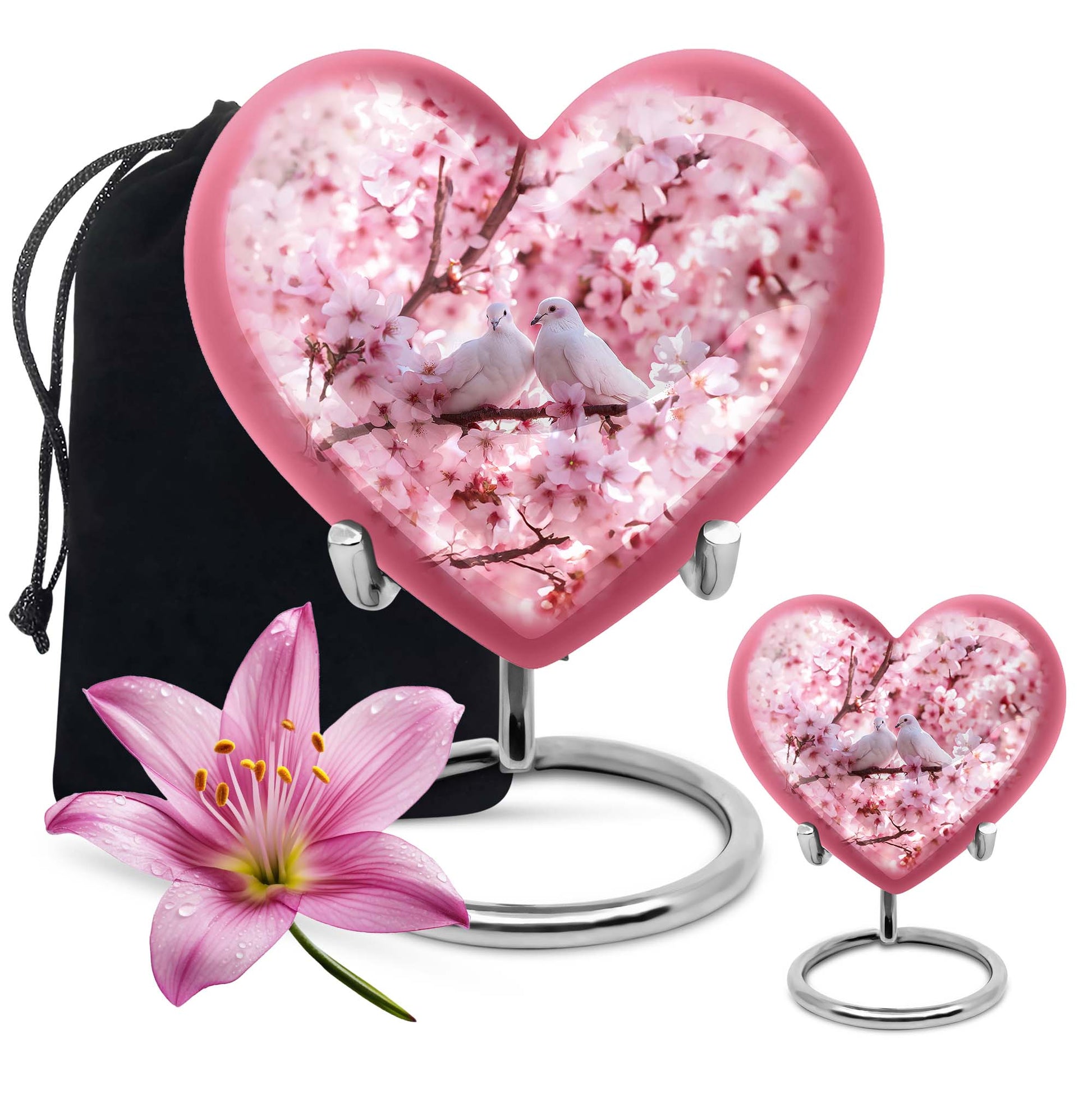 Dove Urn, a heart-designed