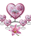 Heart-shaped Dove Urn in Purple Meadow 