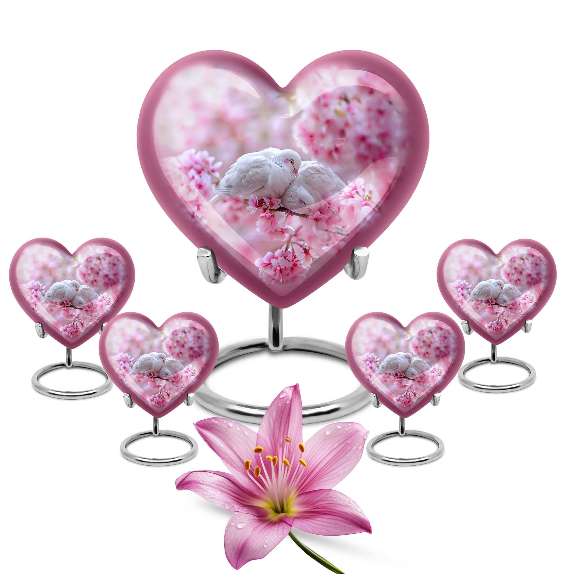 White Couple Dove Burial Urn - Cremation Urn For Loved Ones