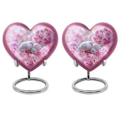Heart-shaped Dove Urn in Purple Meadow 