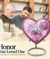 Heart-shaped Dove Urn in Purple Meadow 