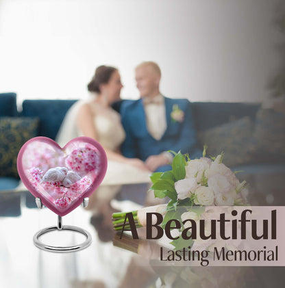 Heart-shaped Dove Urn in Purple Meadow 