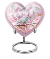 White Couple Dove Pink Urns For Loved Ones - Burial Urns For Couple