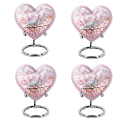 heart-shaped dove burial urn
