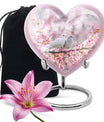 White Couple Dove Pink Urns For Loved Ones - Burial Urns For Couple