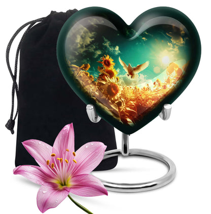 heart-shaped large dove Urn