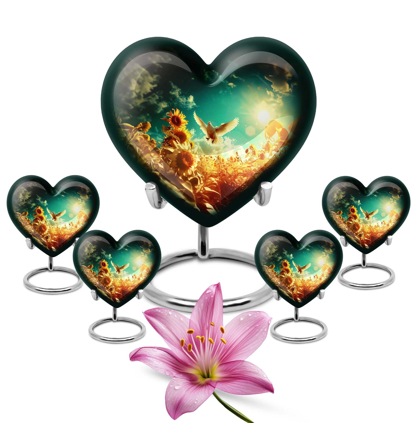 heart-shaped large dove Urn