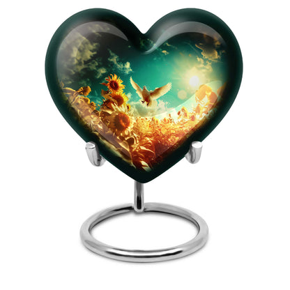 heart-shaped large dove Urn