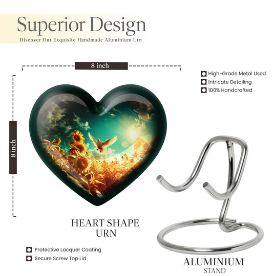 heart-shaped large dove Urn