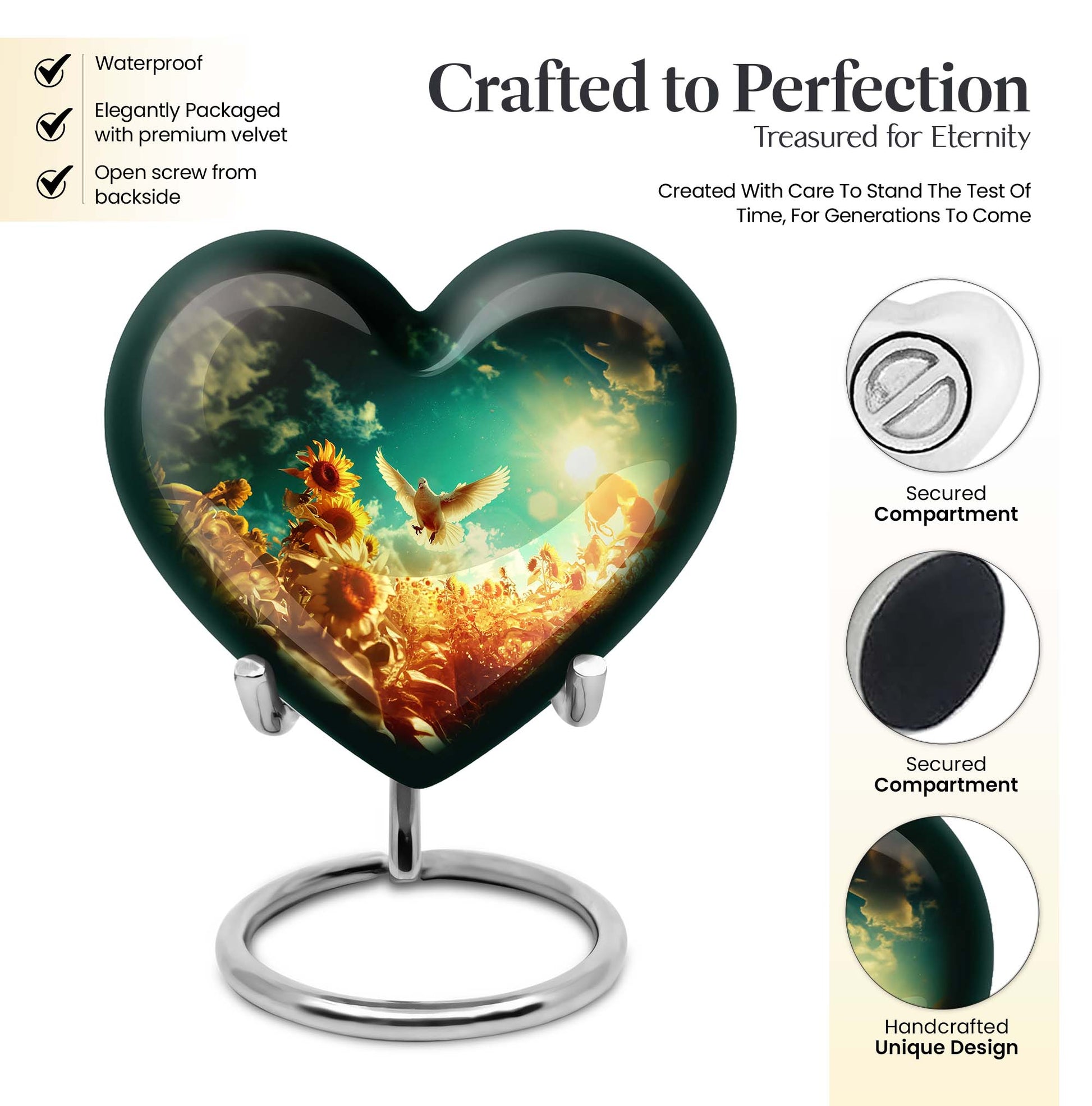 heart-shaped large dove Urn