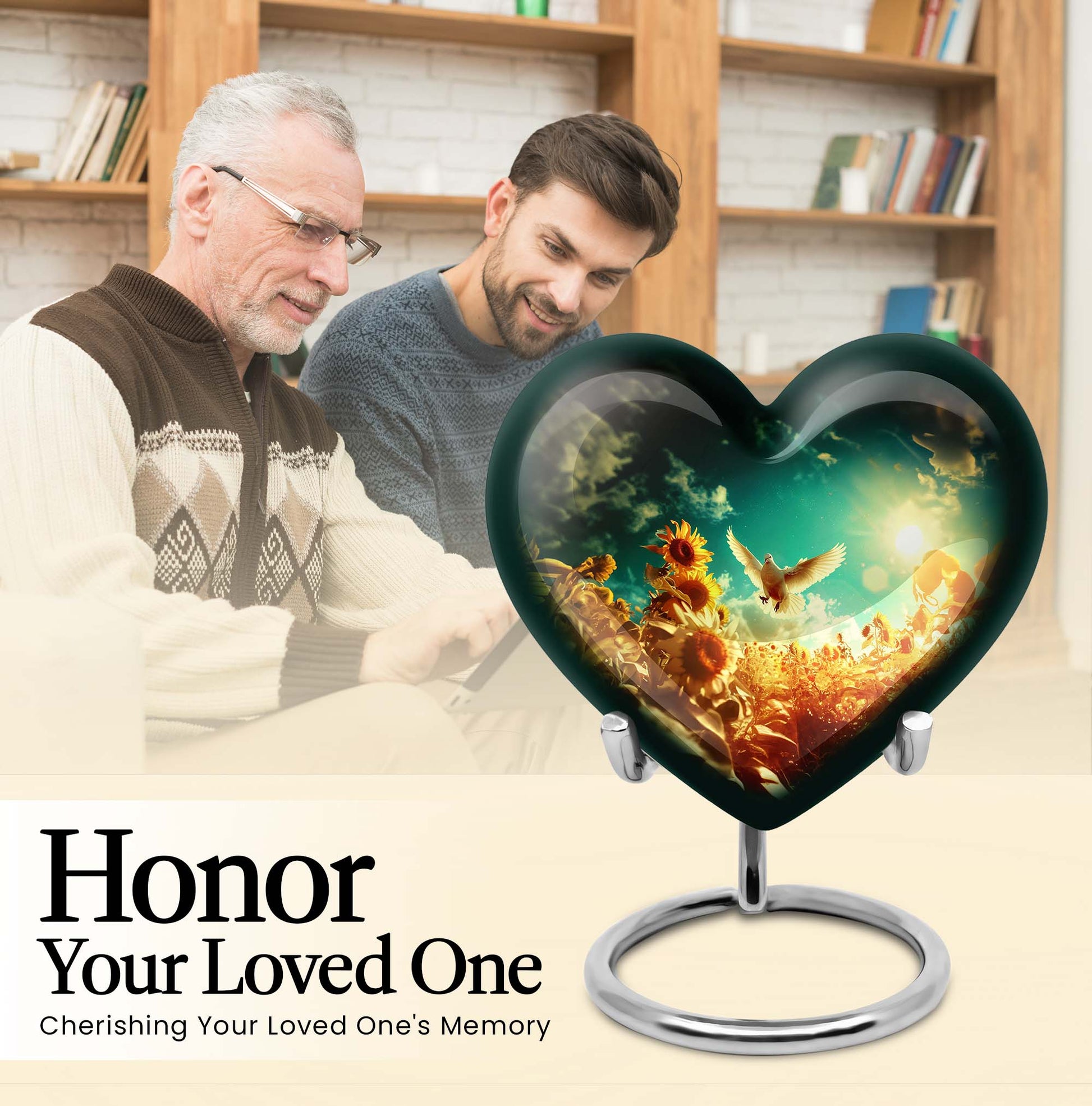 heart-shaped large dove Urn