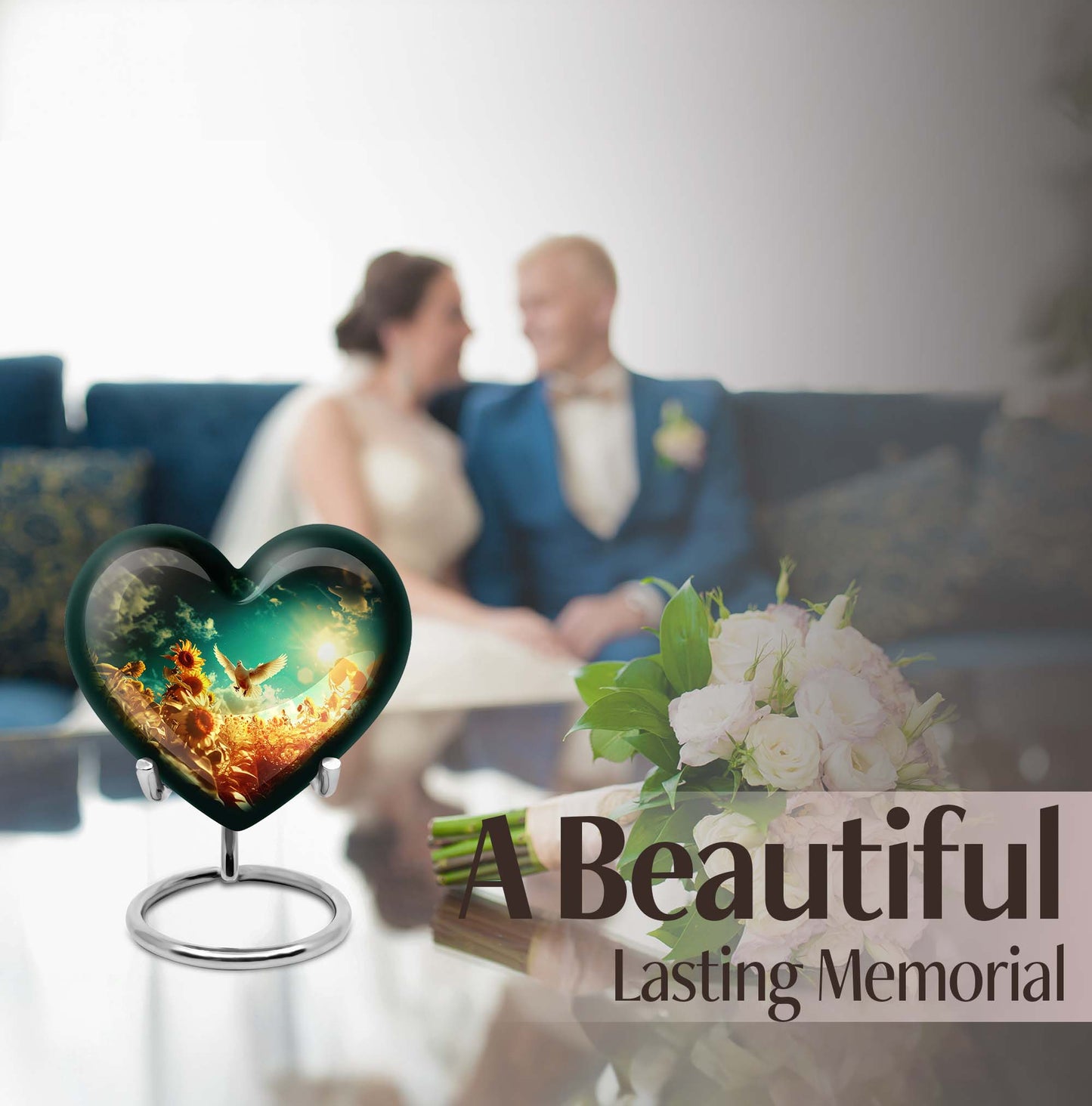 heart-shaped large dove Urn