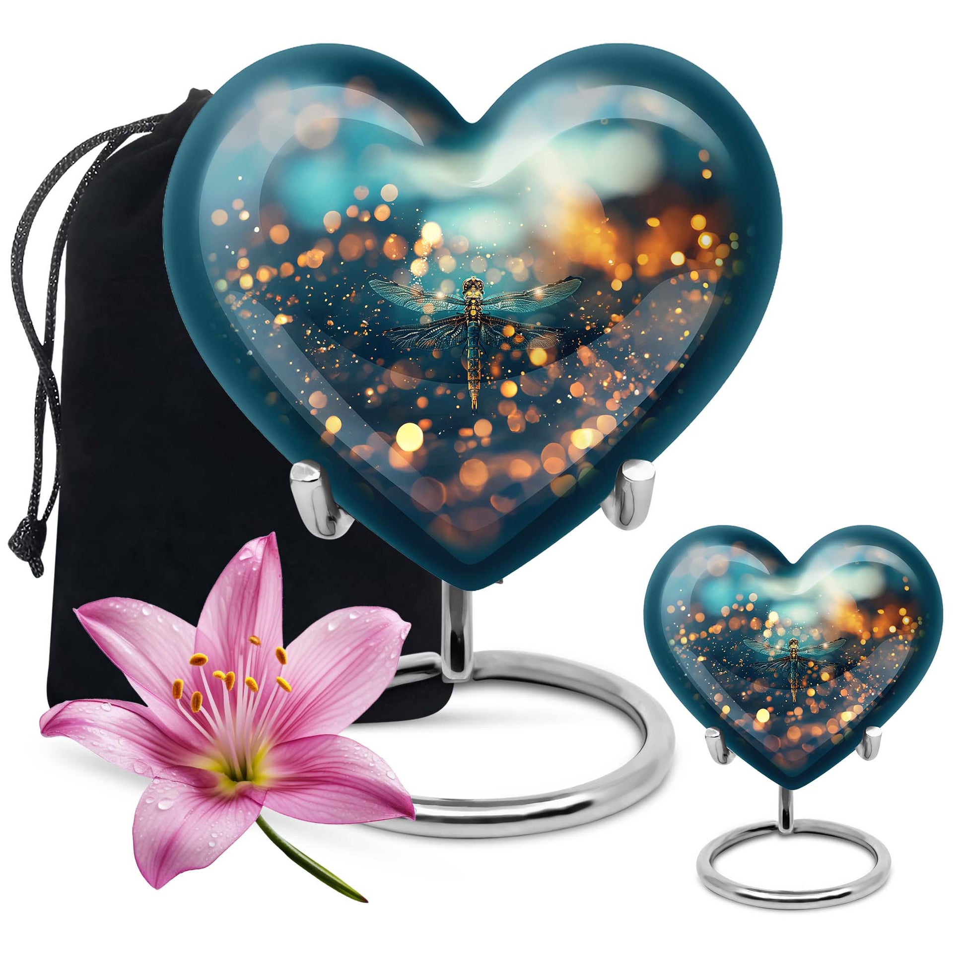 Green Dragonfly Burial Cremation Urns - Large Urn For Ashes For Women