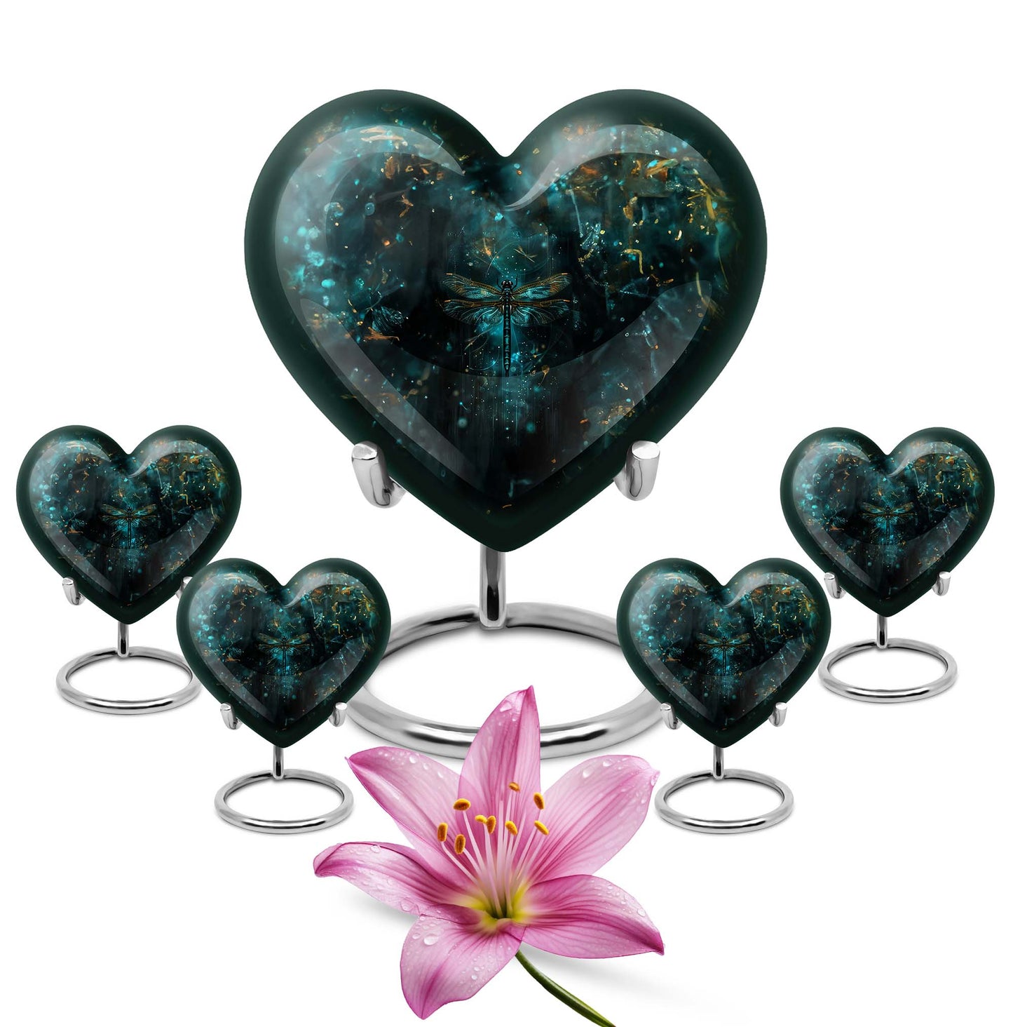 Personalized Dragonfly Cremation Urn for Human Ashes - 10-inch, 200 cu in - Yatskia