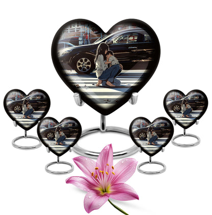 large purple meadow heart urn