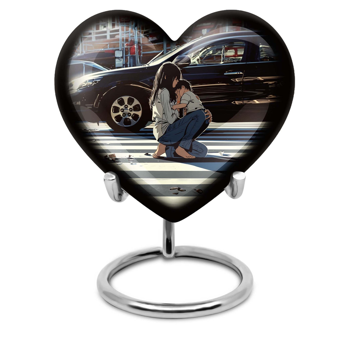 large purple meadow heart urn