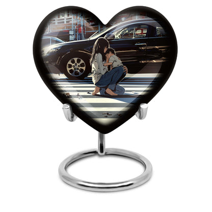 large purple meadow heart urn