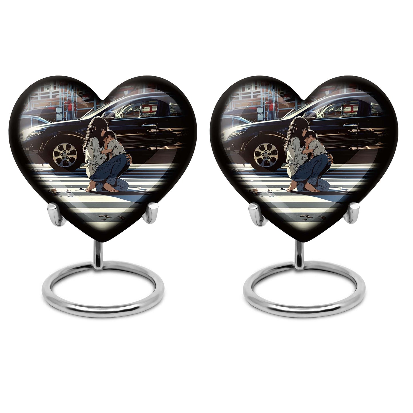 large purple meadow heart urn