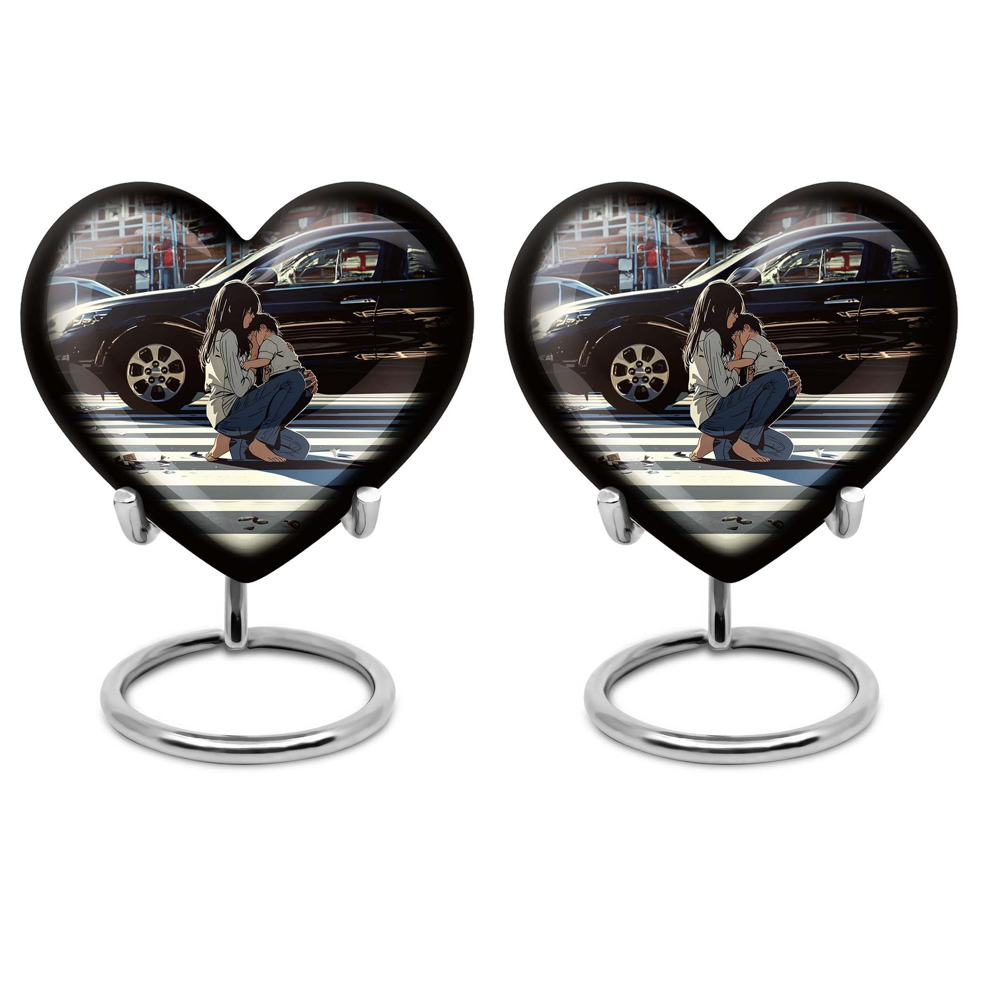 large purple meadow heart urn