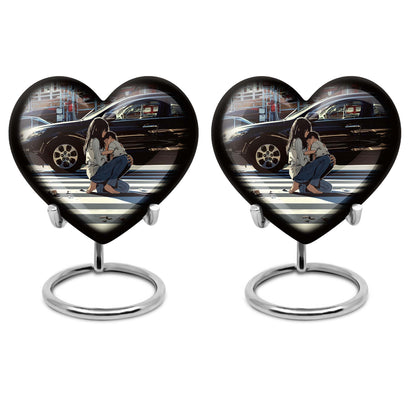 large purple meadow heart urn