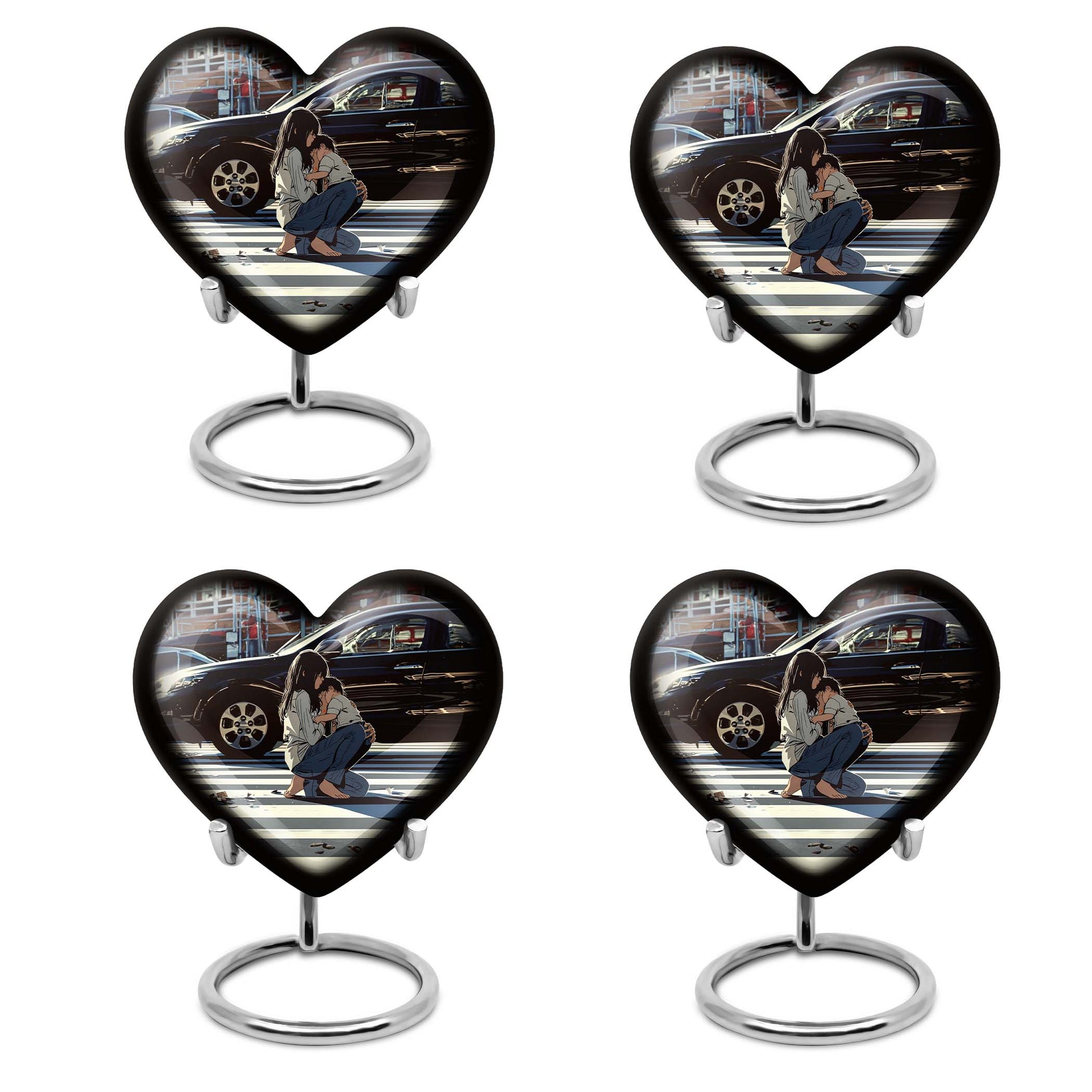 large purple meadow heart urn