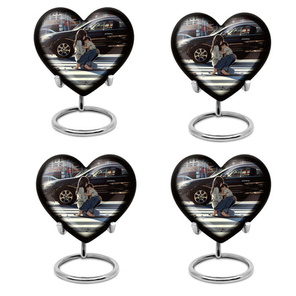 large purple meadow heart urn