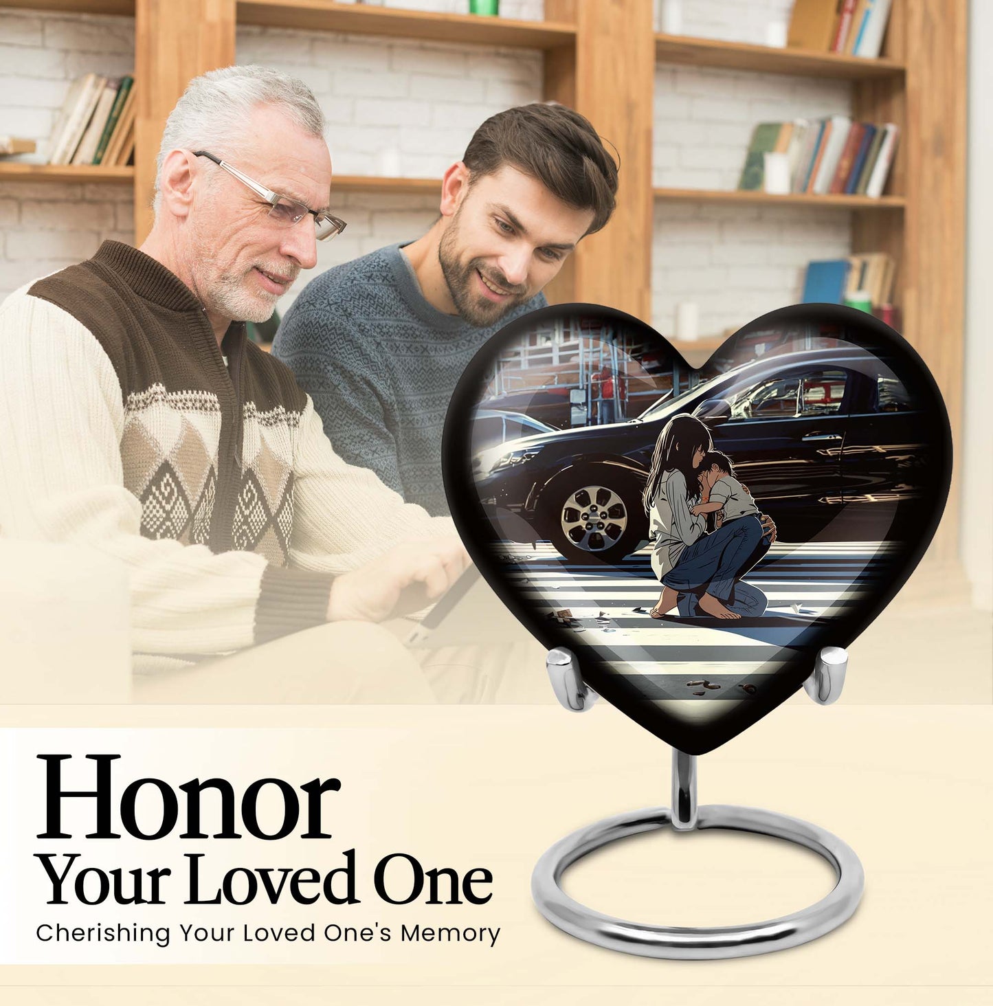 large purple meadow heart urn