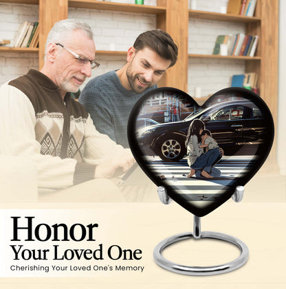large purple meadow heart urn