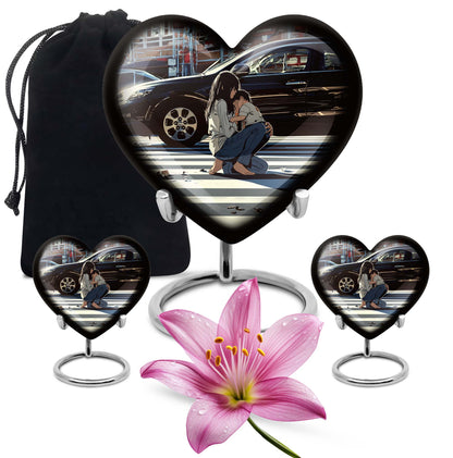 large purple meadow heart urn