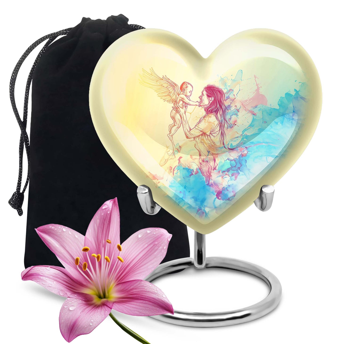 heart-shaped mother urn for human ashes