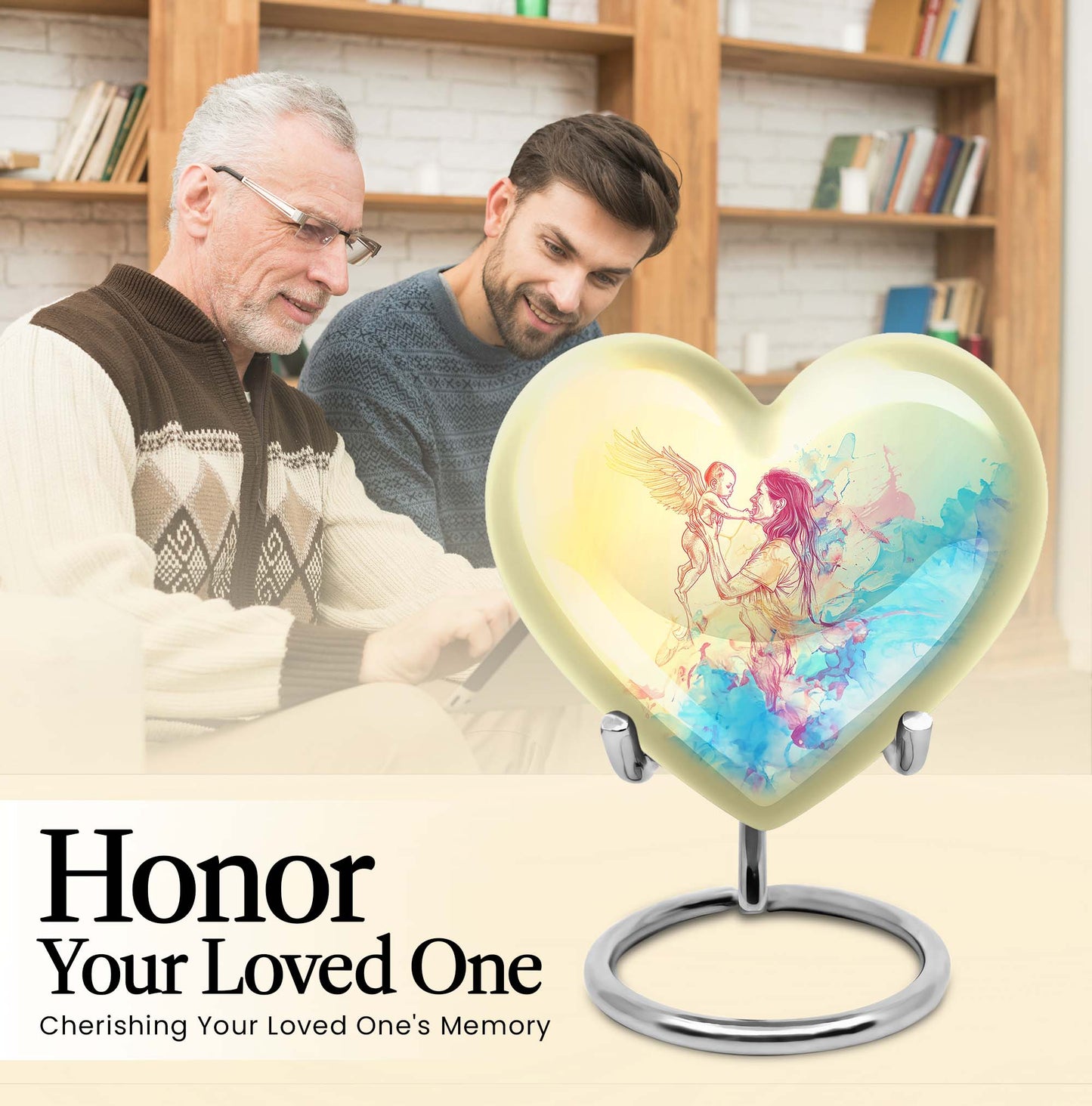 heart-shaped mother urn for human ashes