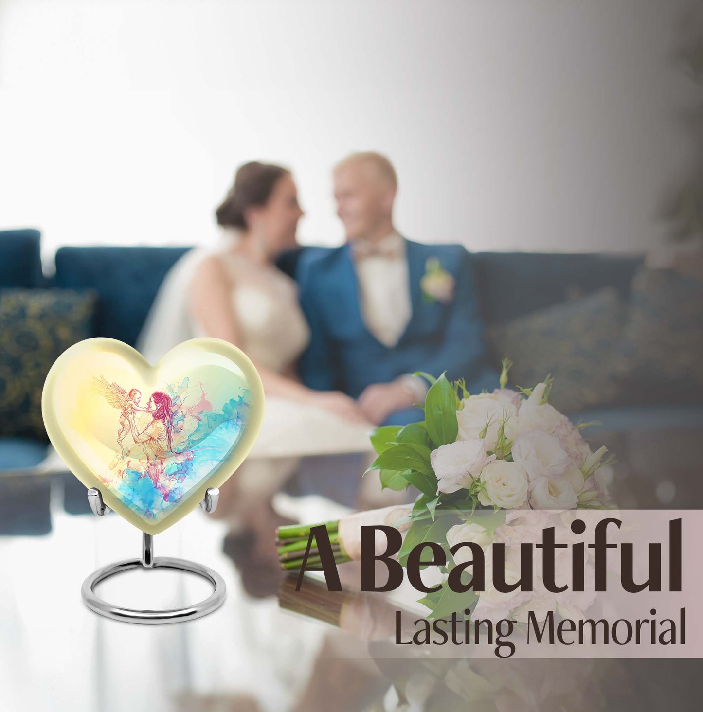 heart-shaped mother urn for human ashes